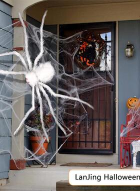 Halloween New White Plush Spider万圣节新款白色毛绒大蜘蛛