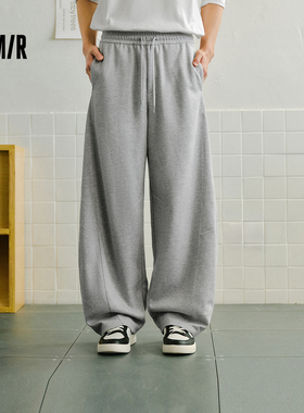 森马休闲裤男针织宽松弯刀弧形裤2026春季新款长裤通勤基础百搭