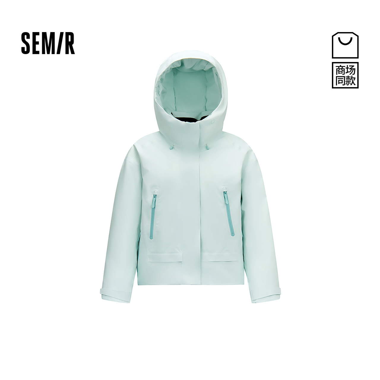 森马90绒子防雨冲锋衣羽绒服女