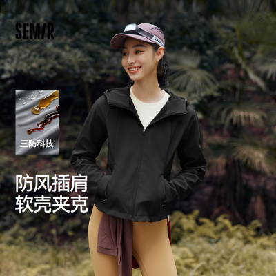 森马摇粒绒三防防风软壳外套女