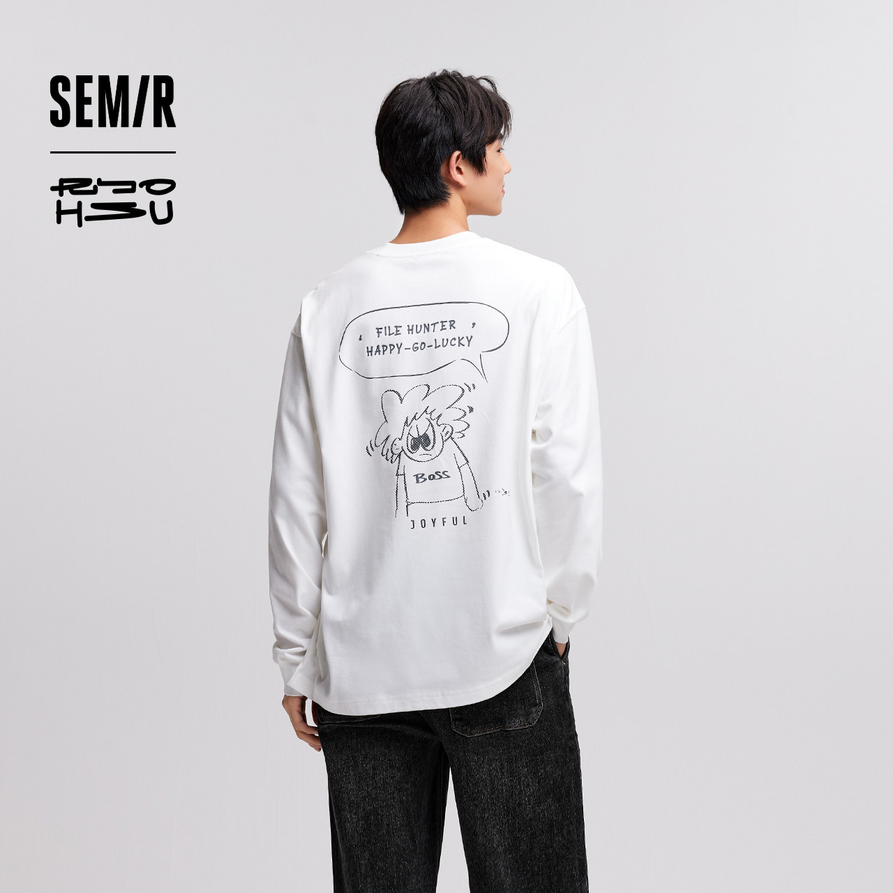 森马×RYO艺术家系列长袖T恤男印花内搭上衣冬季情侣装oversize潮,男装,T恤,淘宝优惠券,粉丝福利购,淘宝优惠卷