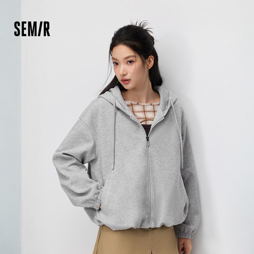 森马运动风连帽宽松花苞外套女