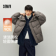 森马羽绒服男冬装 90绒子2025新款 龟背宽松连帽外套简约通勤上衣潮
