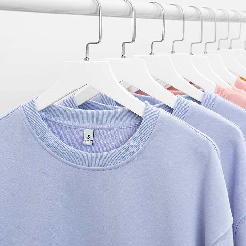 香芋紫320g重磅毛圈布圆领卫衣纯色休闲百搭落肩袖运动上衣男女款