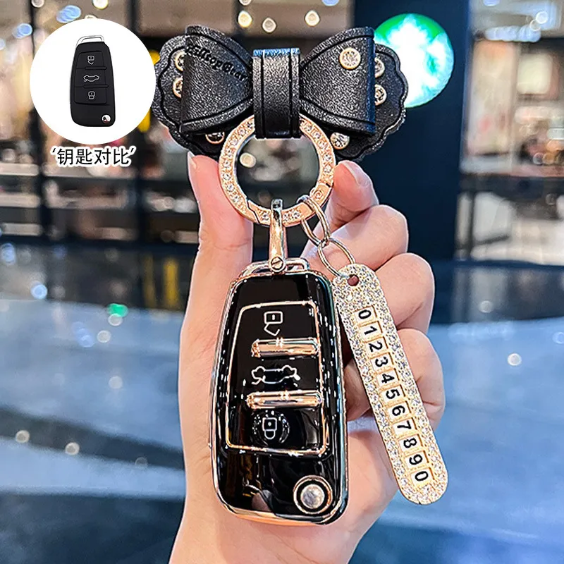 适用奥迪a6l钥匙套女a4l壳q5l扣a3包q3q2l高档a4/a5/a6/a7/a8