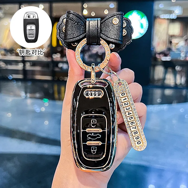 适用奥迪a6l钥匙套女a4l壳q5l扣a3包q3q2l高档a4/a5/a6/a7/a8