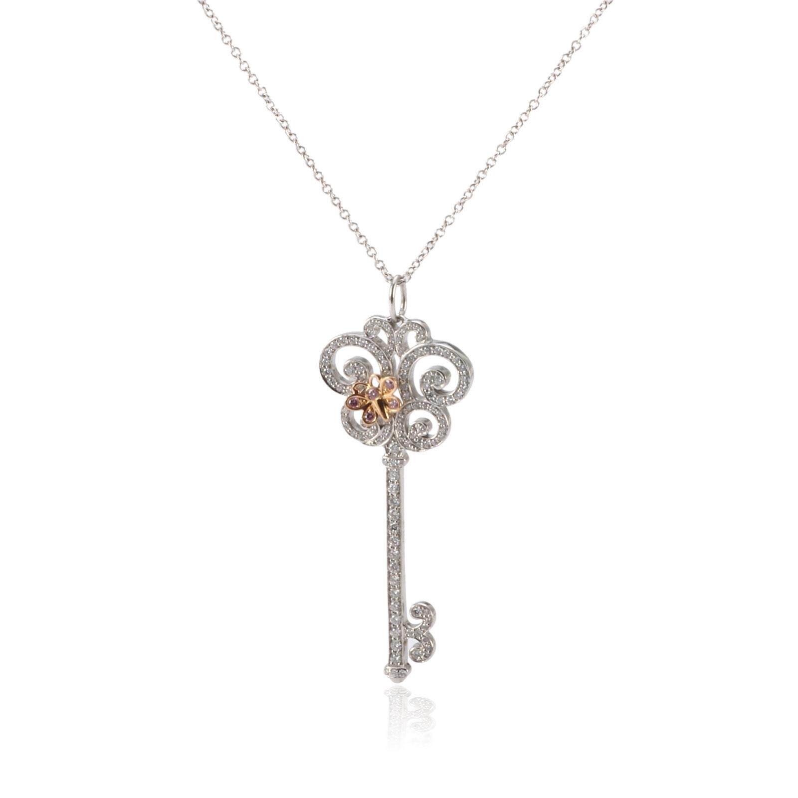 Tiffany(蒂芙尼)铂PT950/18K金钻石链坠钥匙