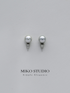 天然海水真多麻耳钉8.5 时尚 9mm耳饰女气质简约轻奢耳夹 新款 秋季