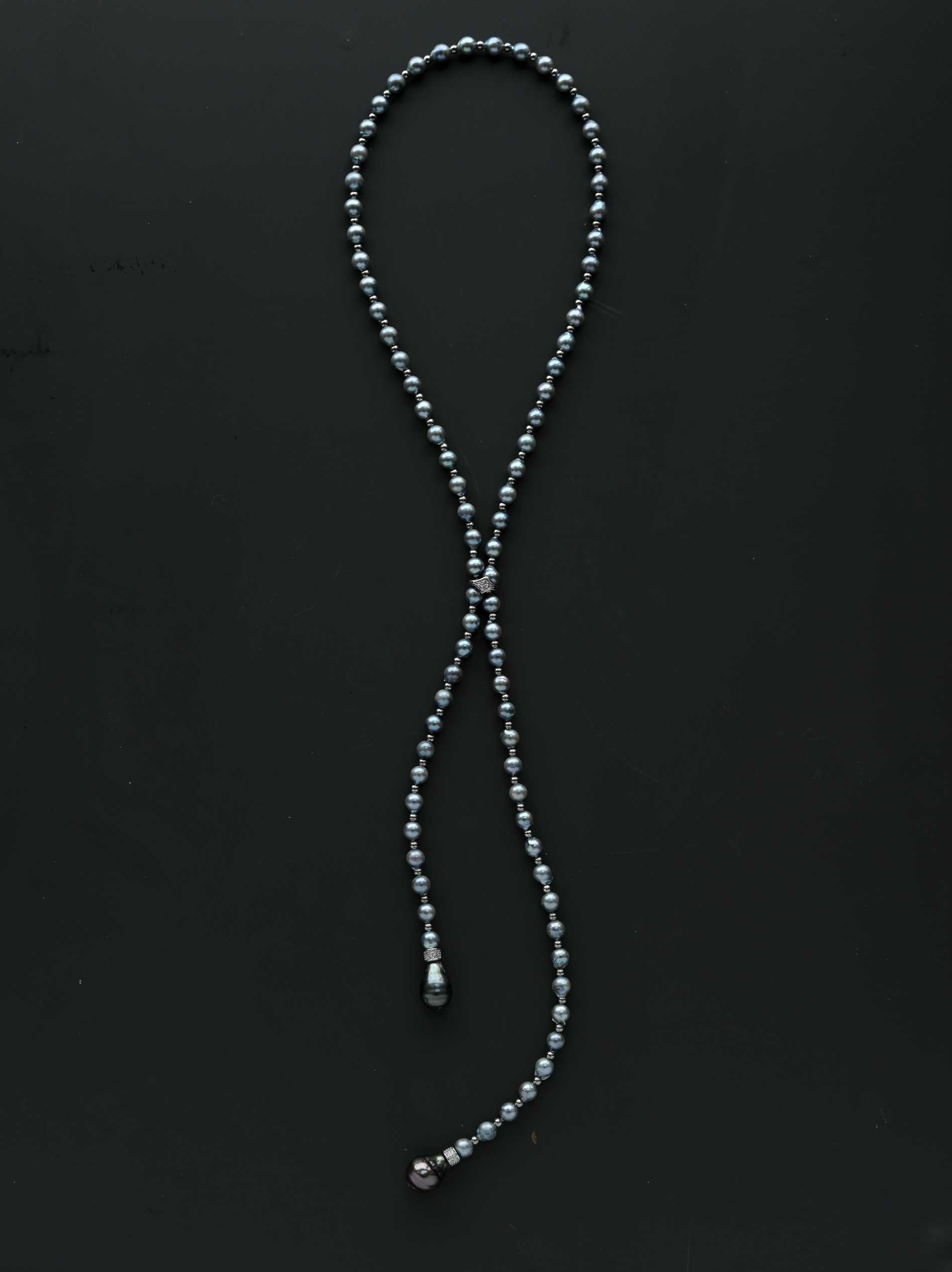 米扣新款akoya海水珍珠淡水爱迪生珍珠项链女多用珍珠毛衣链饰品