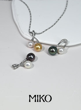 25秋冬新款天然海水正圆南洋金珠akoya拼大溪地18k吊坠时尚项链