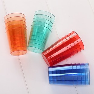 80pcs Disposable 25ml Glasses Cups Plastic Cup Coloured Shot