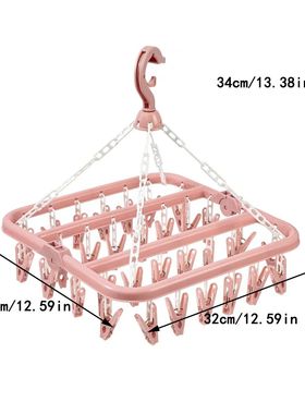 32 Clips Folding Clothes Dryer Hanger Windproof Socks Underw