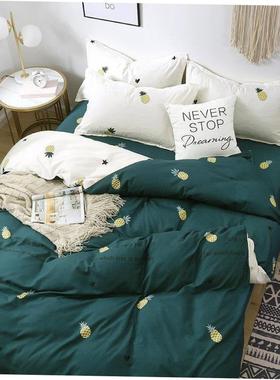 Cotton bedding set bed linen 4pcs/set duvet cover flat sheet