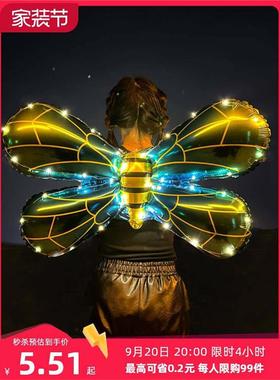 Children's inflatable rocket back decorated with illuminated