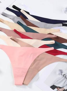 Seamless Panties Women Ice Silk Thongs Fashion Female Underw