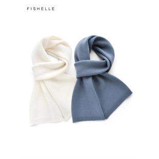 winter wool blue knit warm thick men scarf cashmere Grey New