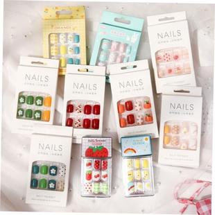 24Pcs Fake Nails Finished Nail Patch Short Fake Nails