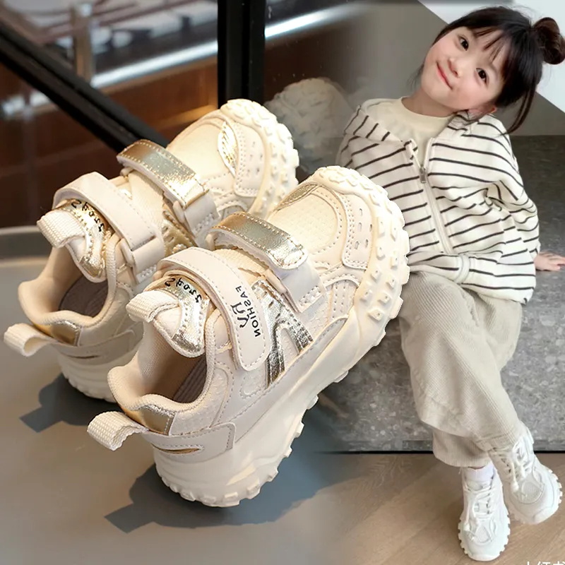 儿童皮面魔术贴运动鞋秋冬新款