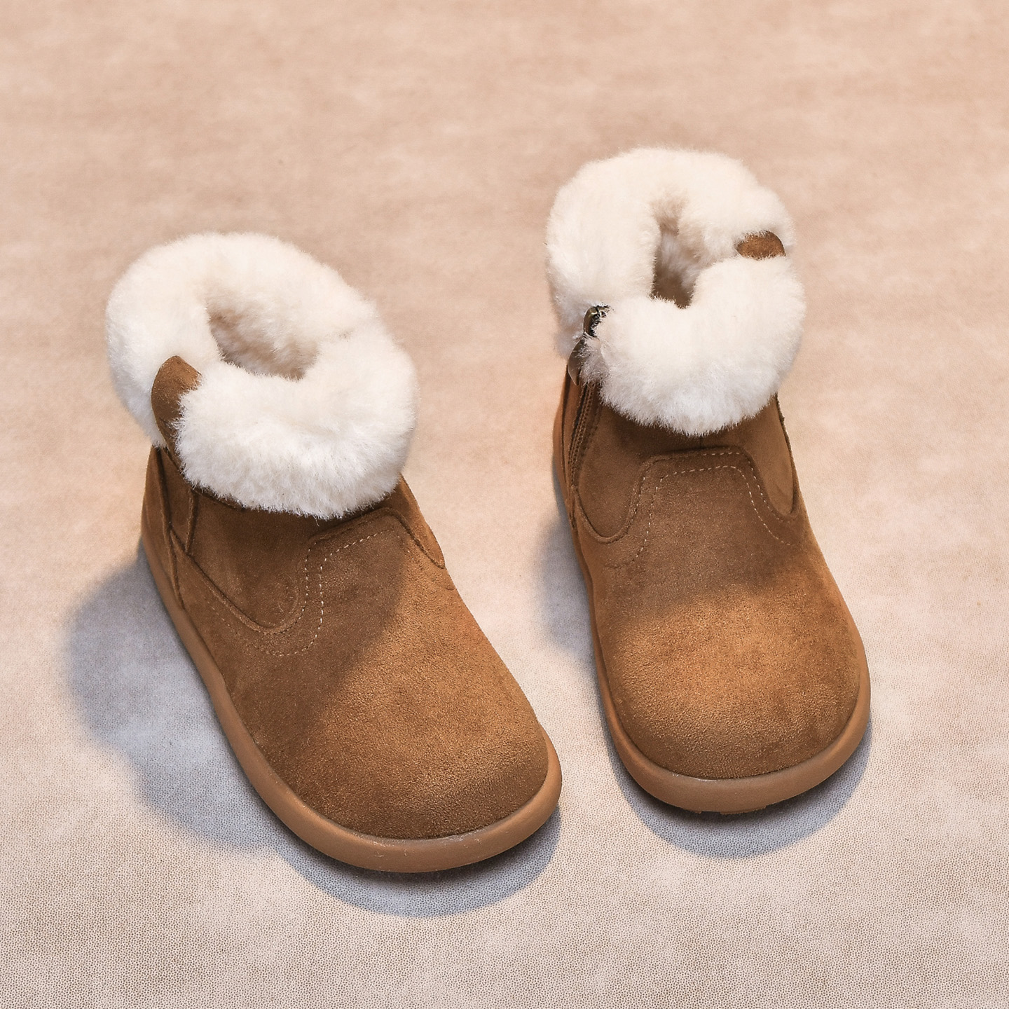 女童加绒短靴保暖雪地靴防滑棉鞋