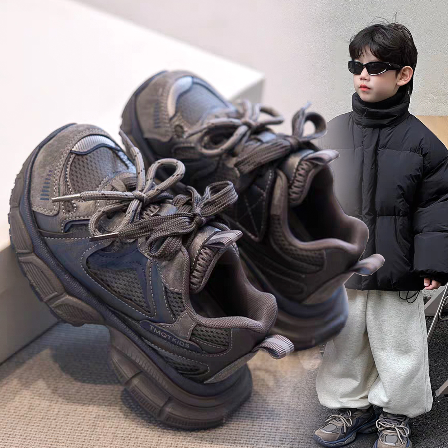 儿童加绒运动鞋二棉休闲老爹潮鞋