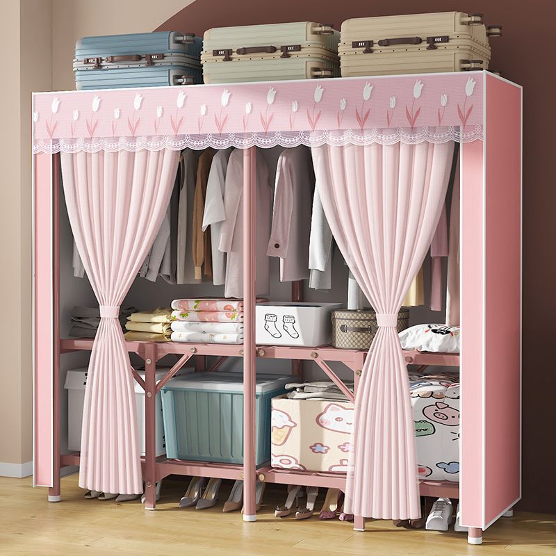免安装折叠衣柜家用卧室纱帘衣柜出租房用简易组装结实耐用布衣柜