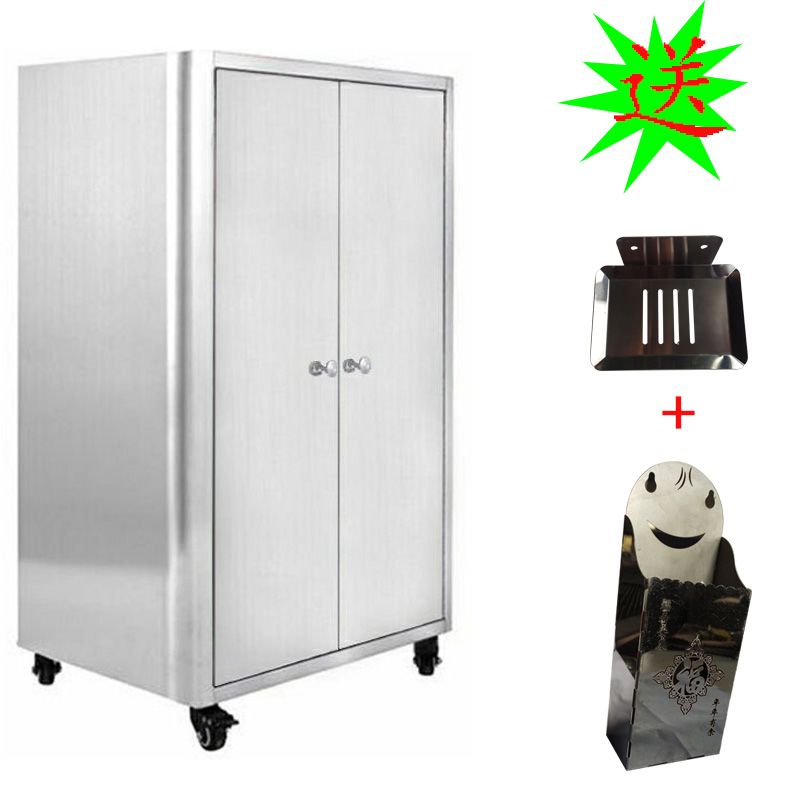 不锈钢厨房餐边柜高度调整移动定制简易室外双开门收纳柜大号柜子