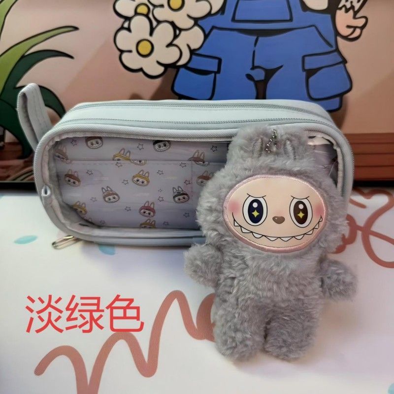 拉布labubu透明ins痛包笔袋高颜值学生可爱文具大容量男款