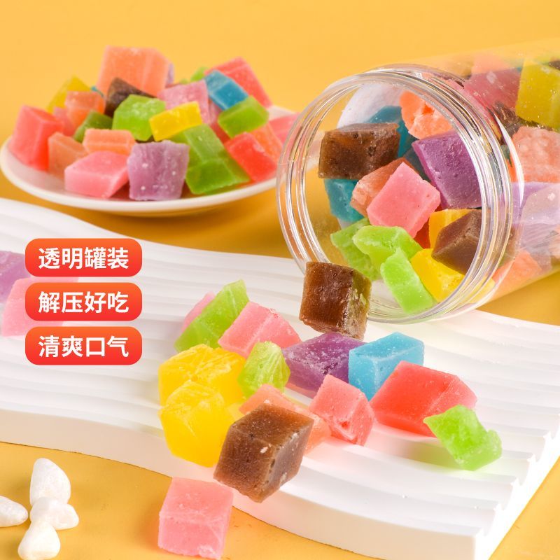 网红琥珀糖高颜值零食咀嚼声控手工糖少女心方块宝石糖水晶糖
