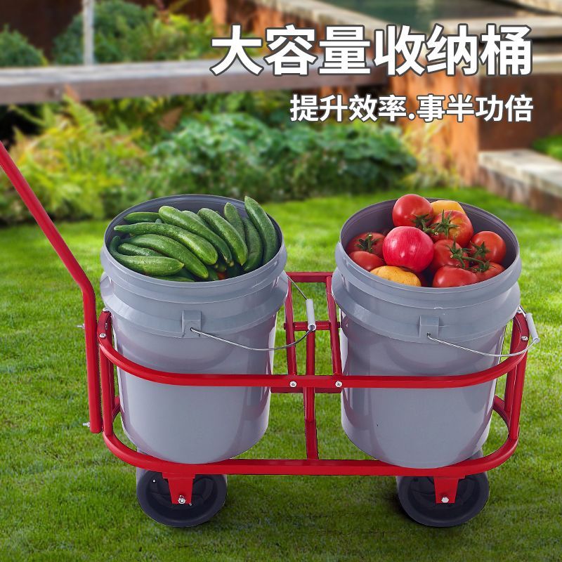 大棚蔬菜瓜果采摘车运输手拉车果蔬采摘车滚轮垃圾车多用途工具车