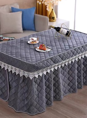 冬季热卖长方形双面加绒加厚保暖夹棉桌布揭盖取暖罩电炉桌罩套