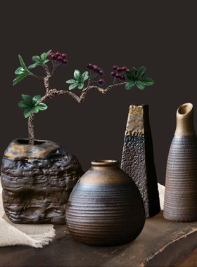 茶台氛围布置花瓶桌面摆件办公室绿植仿真创意家居电视柜客厅装饰