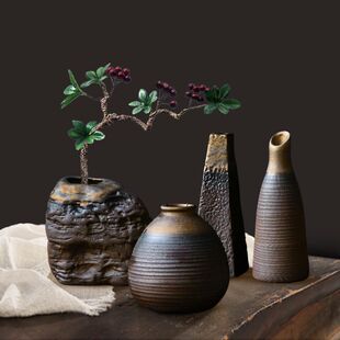 茶台氛围布置花瓶桌面摆件办公室绿植仿真创意家居电视柜客厅装饰