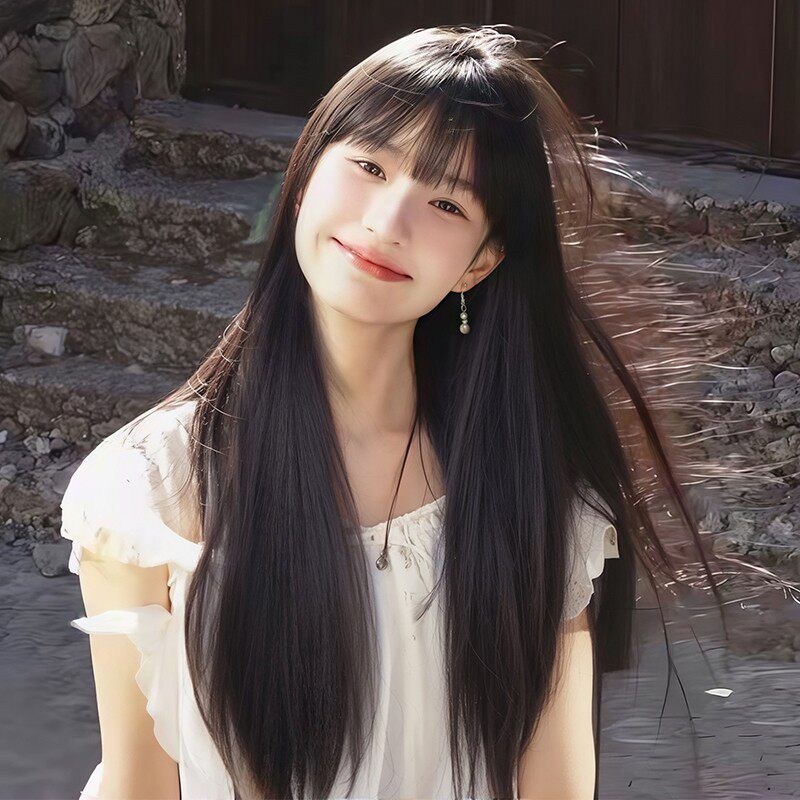 轻氧邻妹小艾假发女长发气质黑色长直发全头套自然逼真推荐透气