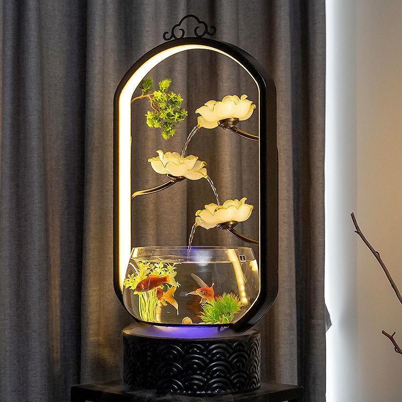 鱼缸造景全自动流水喷泉摆件家居饰品循环水次客厅装饰品家用风水