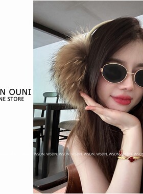 【超大真狐狸毛】韩系甜酷风毛茸茸耳罩女冬季雪景保暖防风防寒耳