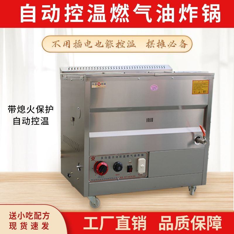 自动控温煤气油炸锅立式摆摊炸鸡多功能商用大容量恒温燃气油条机