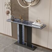 岩板意式 现代轻奢简约入户创意家用端景台靠墙条案半圆客厅玄关