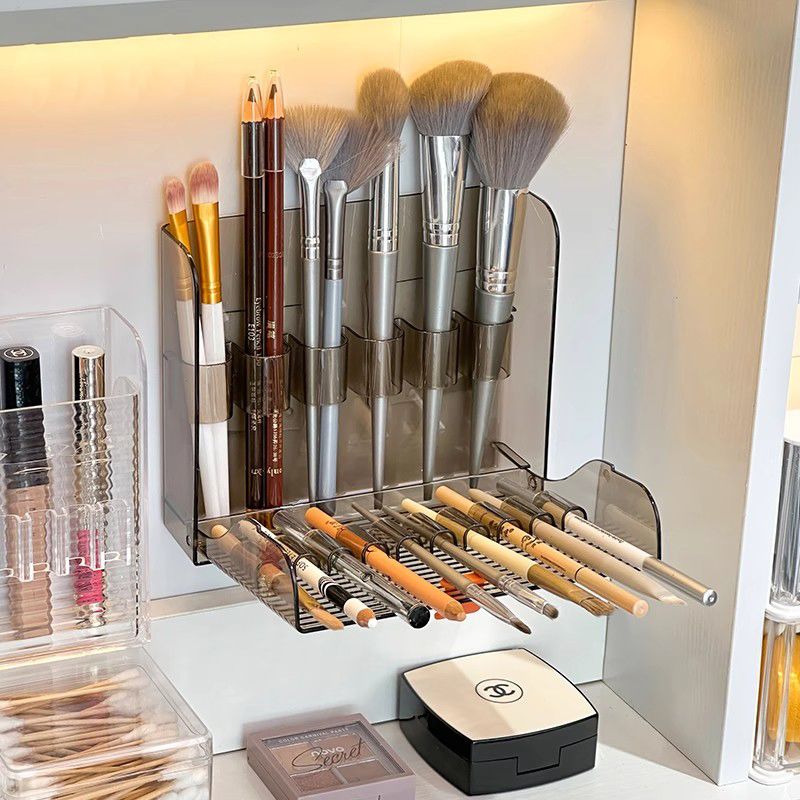 卫生间镜柜门后收纳神器壁挂式分格浴室镜子后面化妆刷口红收纳盒