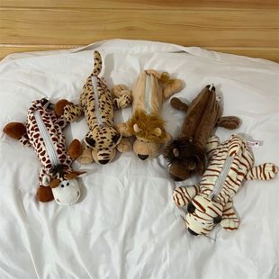 稀奇古怪小文具创意沙雕搞怪笔袋可爱小老虎丑萌毛绒文具袋日系学