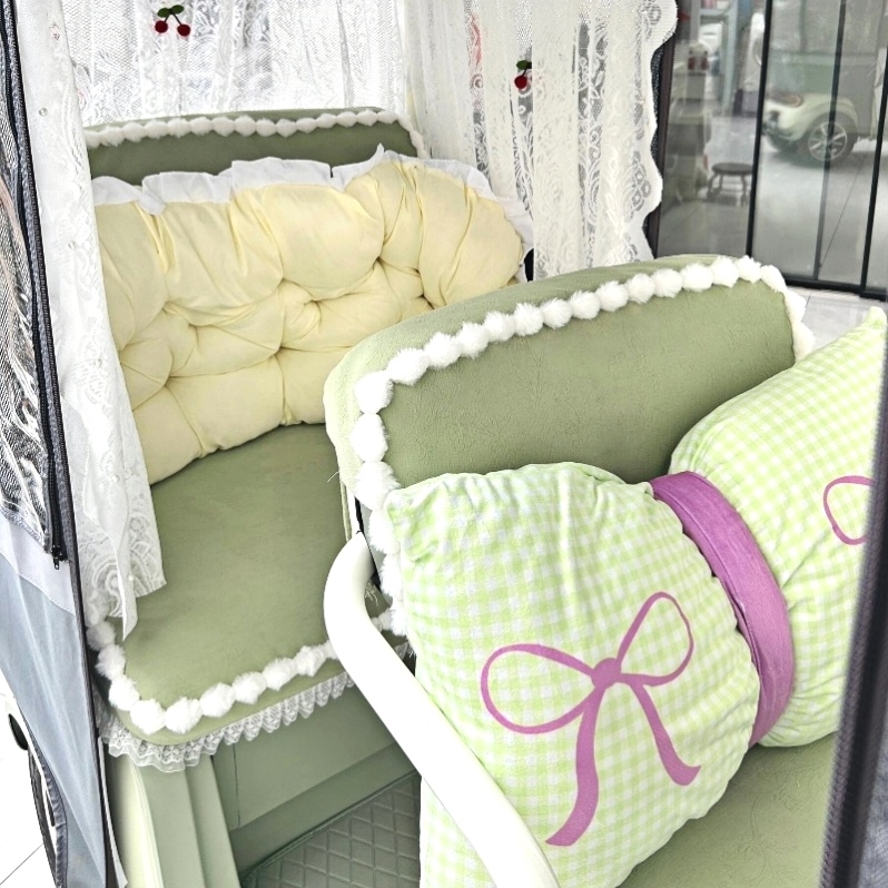 三轮车坐垫套罩电动通用保护套2025新款冬季毛绒保暖加厚靠背装饰