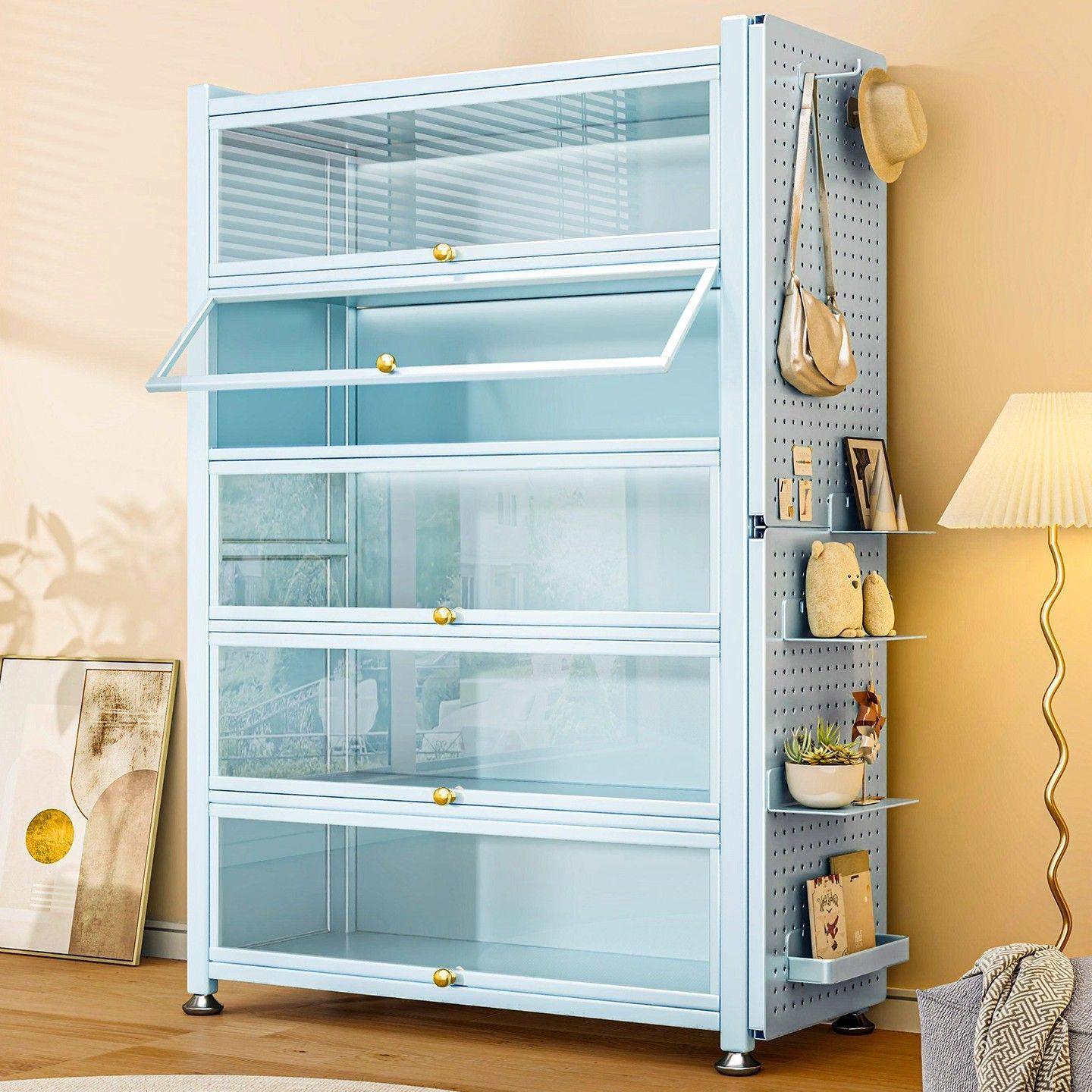 防尘书柜钢制带玻璃门书柜客厅展示柜铁艺置物柜家居手办收纳柜,厨房电器,展示柜,淘宝优惠券,粉丝福利购,淘宝优惠卷