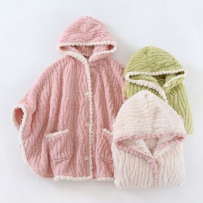 斗篷式毯子披肩冬季连帽颈肩保暖披肩上衣加厚月子护肩产后喂奶防