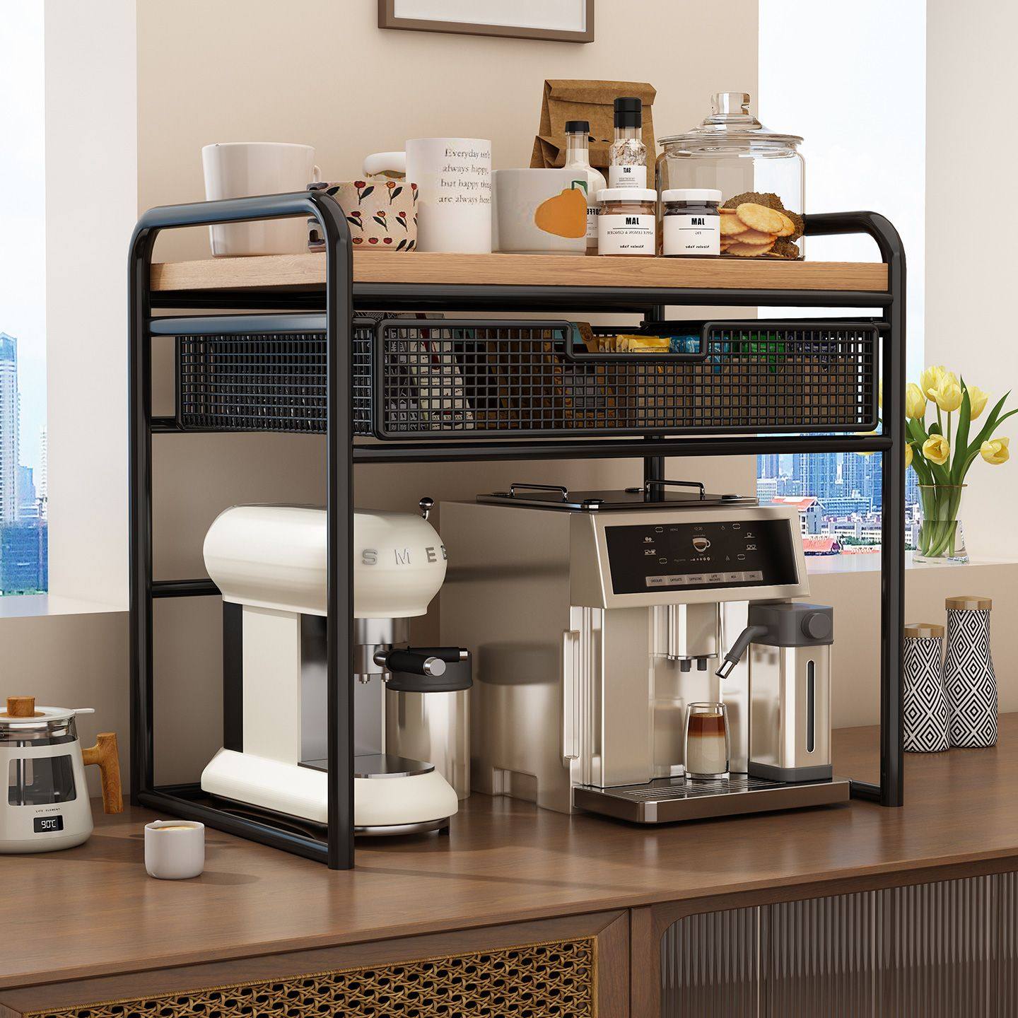 咖啡机置物架餐边柜桌面茶包咖啡胶囊零食杯子杯架吧台抽屉收纳架,收纳整理,整理架/置物架/收纳架,淘宝优惠券,粉丝福利购,淘宝优惠卷