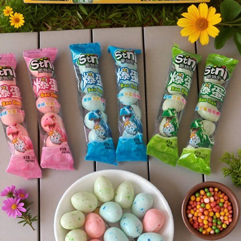 爆蛋恐龙蛋泡泡糖爆浆夹心泡泡糖怀旧零食美味校园爆款网红泡泡糖