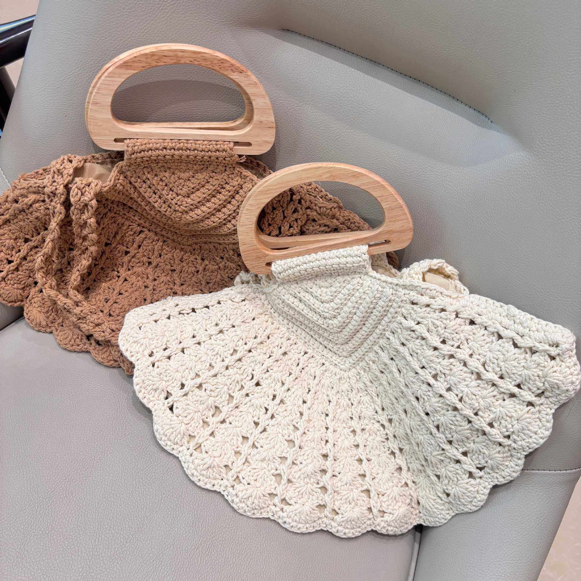 新款棉线针织贝壳包小众时尚手拎编织包女海边度假沙滩包,箱包皮具/热销女包/男包,通用款女包,淘宝优惠券,粉丝福利购,淘宝优惠卷