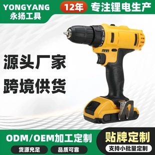 电钻家用多功能锂电钻手电钻套装 跨境12V21V高性能外贸款 箱