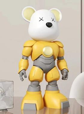 轻奢熊变形金刚工艺品摆件家居客厅酒柜书房装饰品儿童节礼物