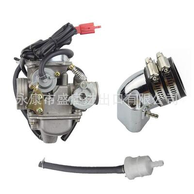 GOOFIT24mm化油器带进气歧管PD24J适配GY6125cc150ccATV滑板车