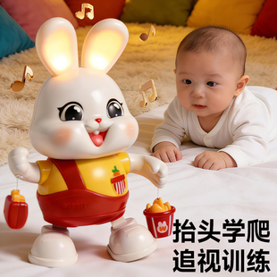 会唱歌跳舞的小兔子0到6个月宝宝学爬行追视婴儿抬头训练早教玩具