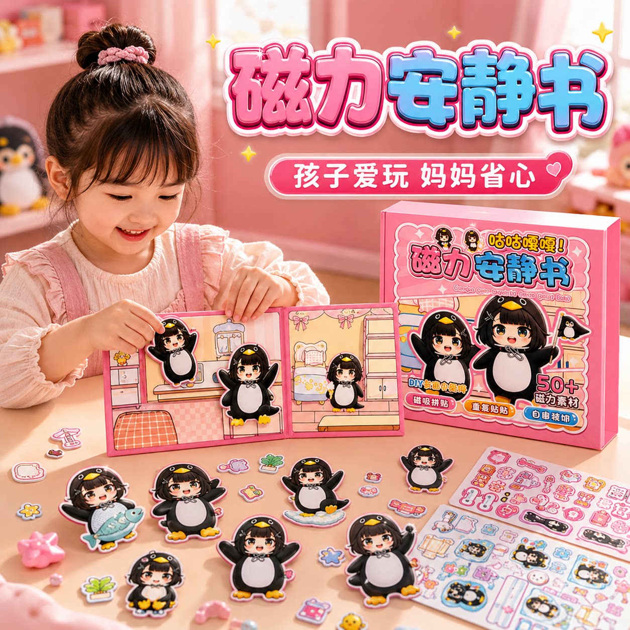 新款咕咕嘎嘎磁力贴安静书图片